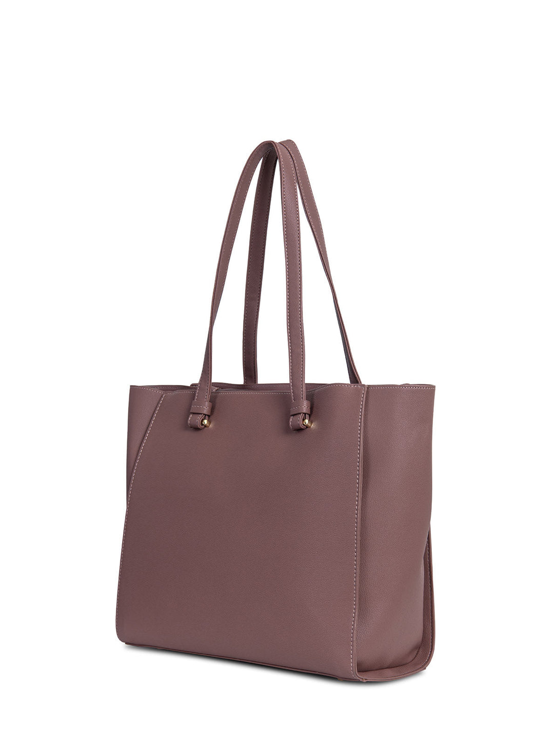 Beverly Hills Polo Club UK-CLASSIC LEATHER LOOK TOTE BAG DARK PINK