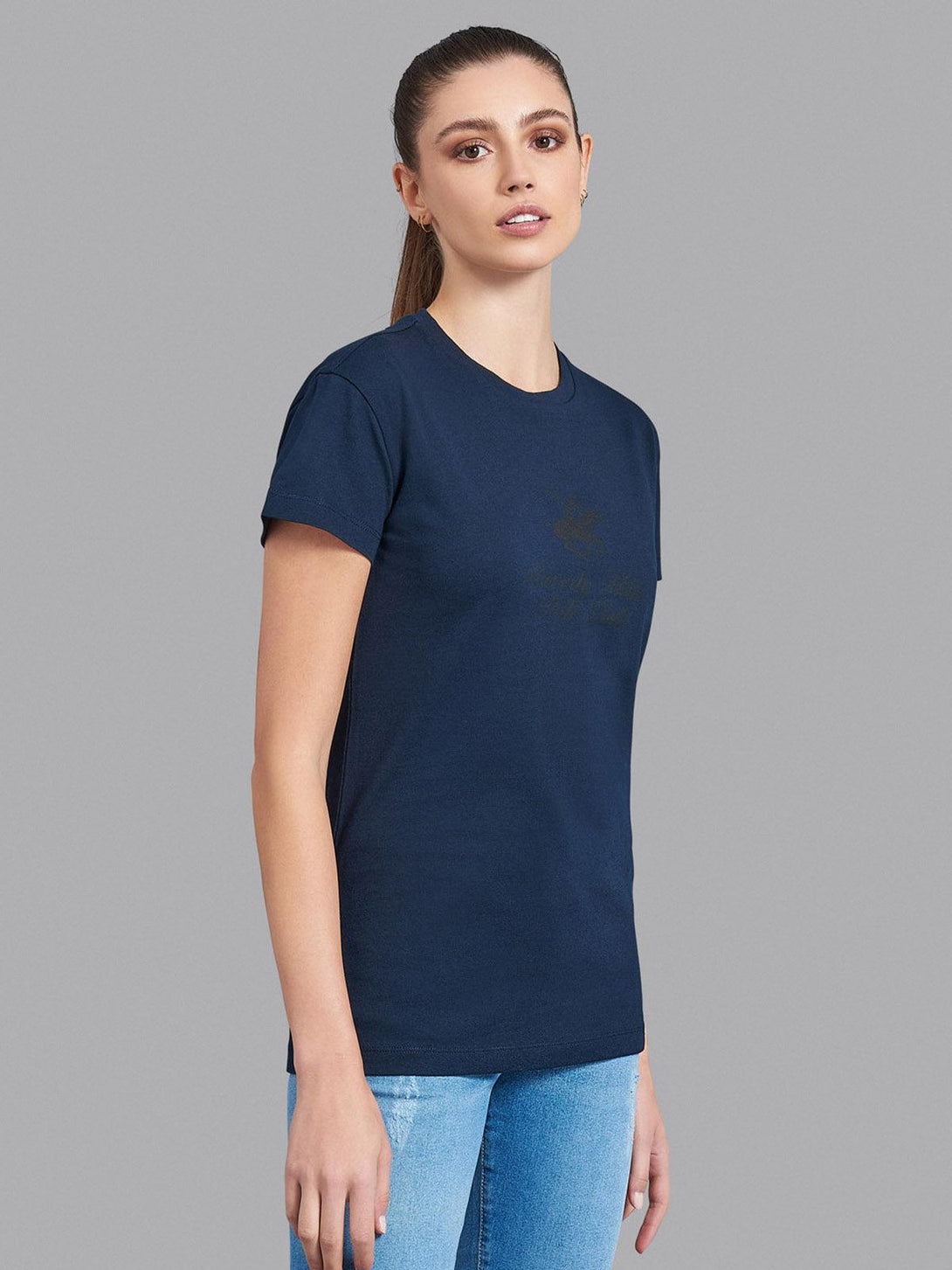 Beverly Hills Polo Club UK-CLASSIC SIGNATURE GRAPHIC T-SHIRT TRUE NAVY