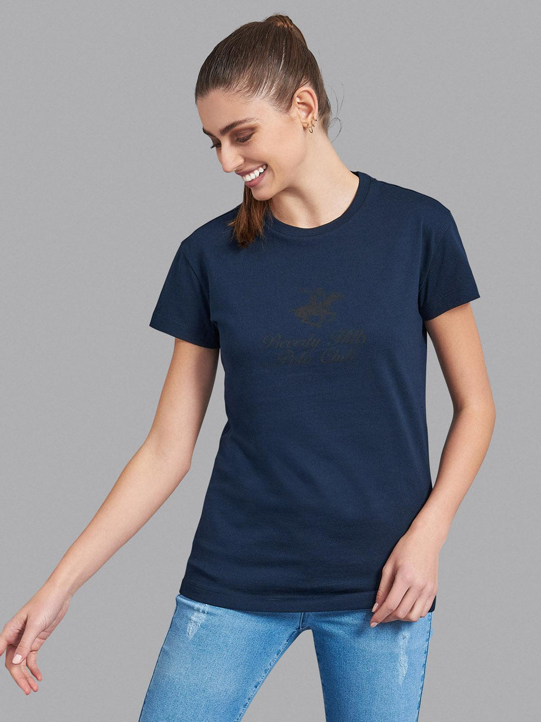 Beverly Hills Polo Club UK-CLASSIC SIGNATURE GRAPHIC T-SHIRT TRUE NAVY