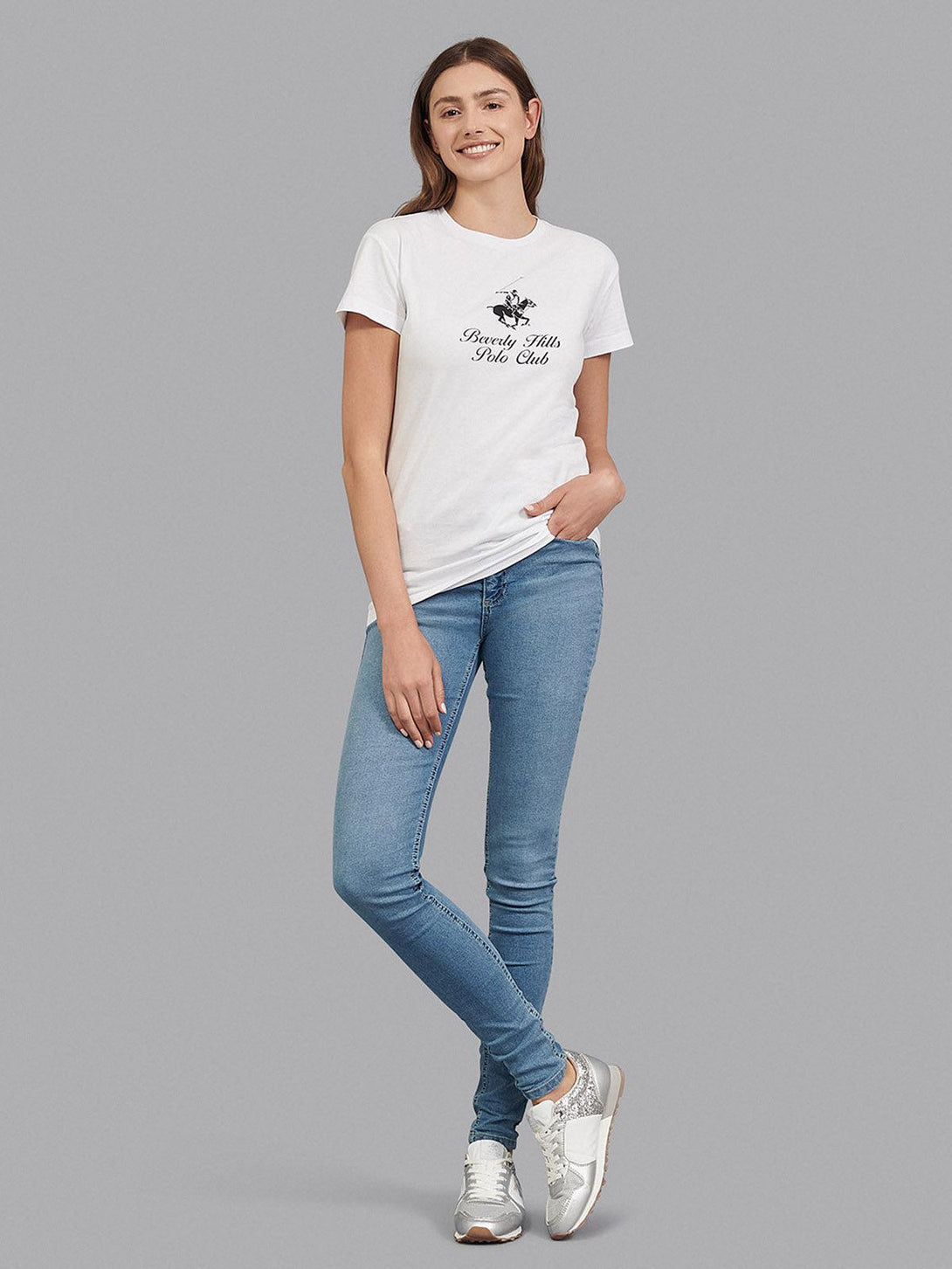 Beverly Hills Polo Club UK-CLASSIC SIGNATURE GRAPHIC T-SHIRT WHITE