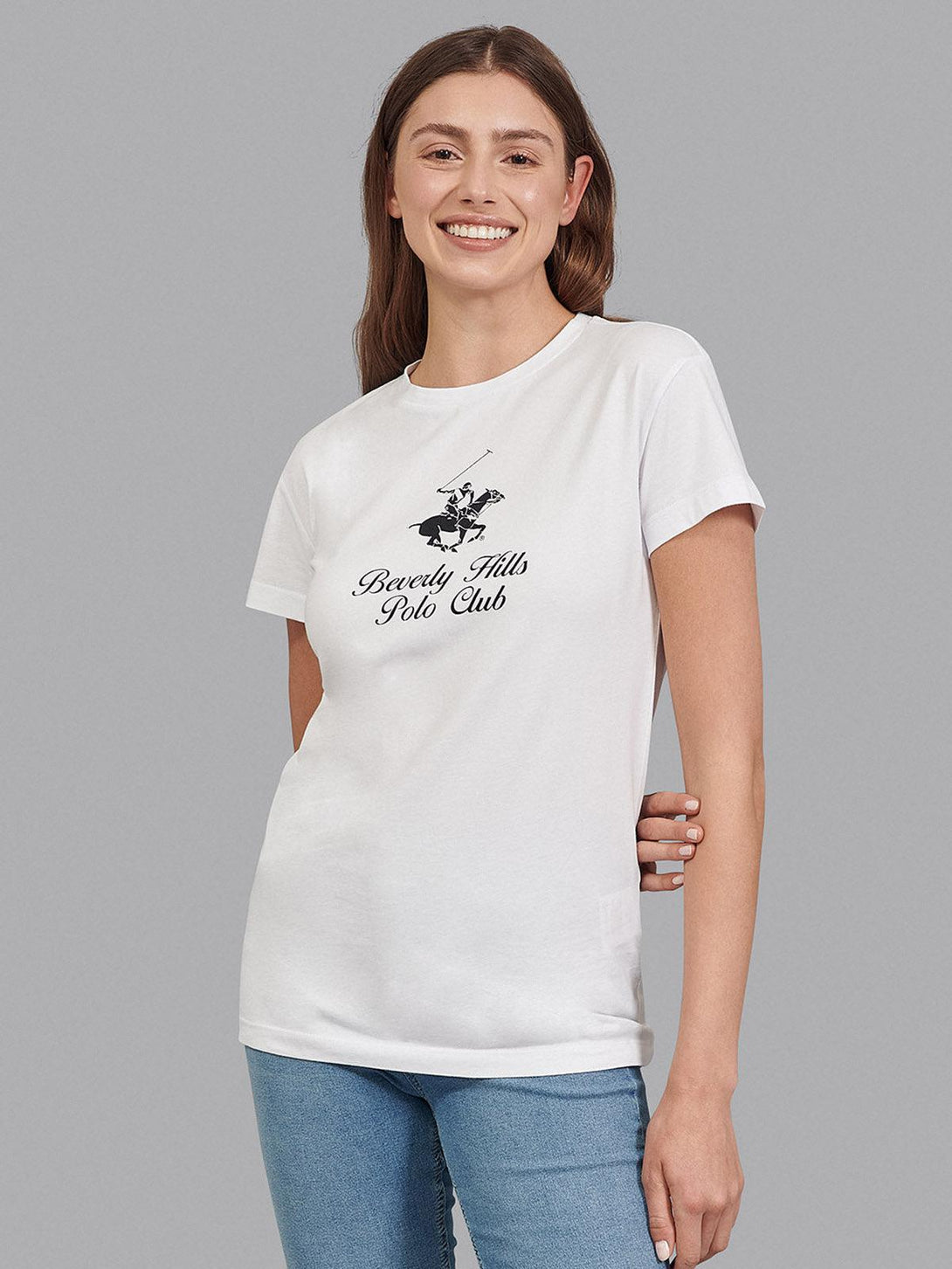 Beverly Hills Polo Club UK-CLASSIC SIGNATURE GRAPHIC T-SHIRT WHITE