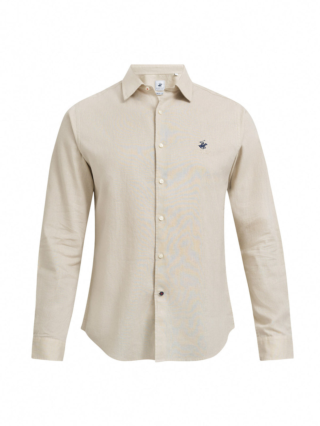 Beverly Hills Polo Club UK-CONTRAST BUTTON SHIRT OATMEAL