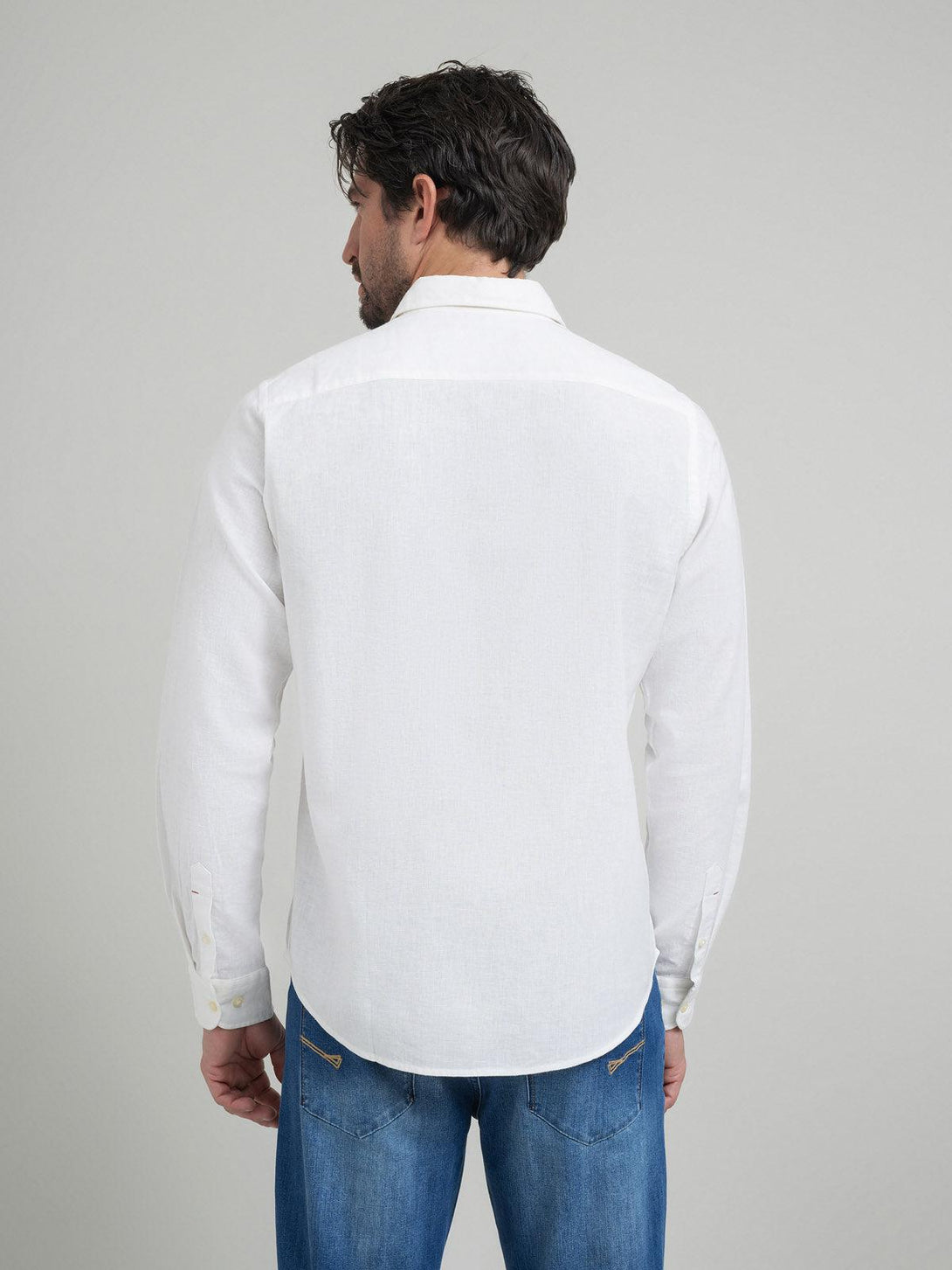 Beverly Hills Polo Club UK-CONTRAST BUTTON SHIRT WHITE