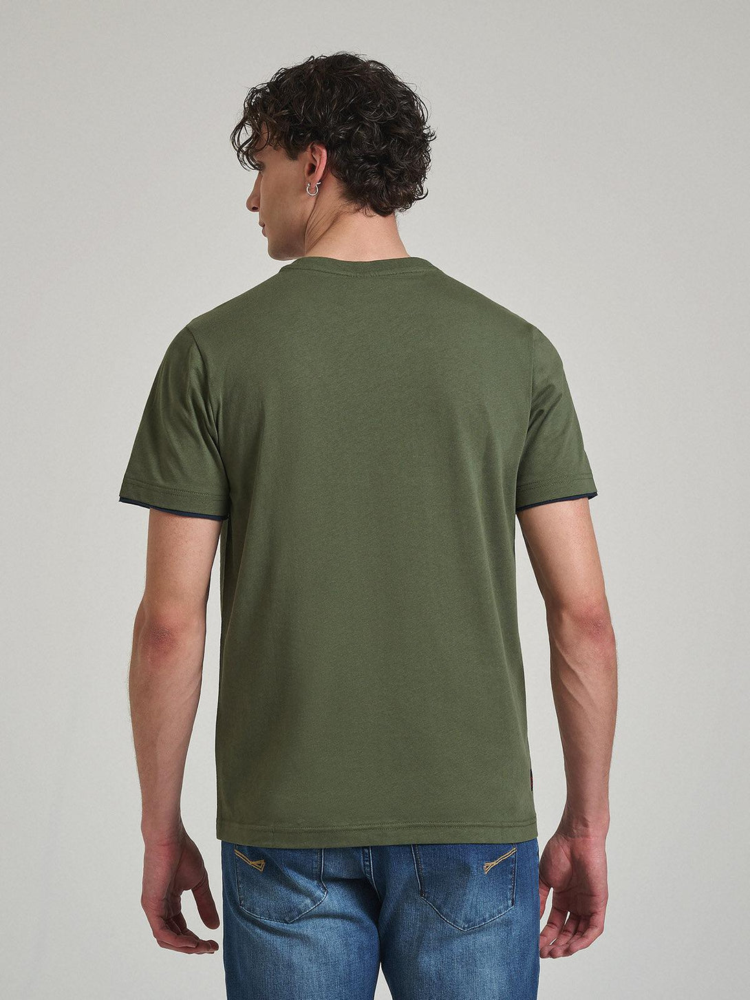 Beverly Hills Polo Club UK-CONTRAST POCKET PATCH T-SHIRT ARMY GREEN