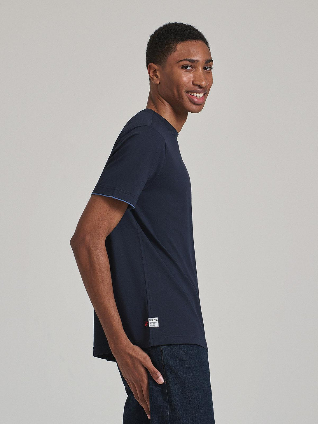 Beverly Hills Polo Club UK-CONTRAST POCKET PATCH T-SHIRT NAVY