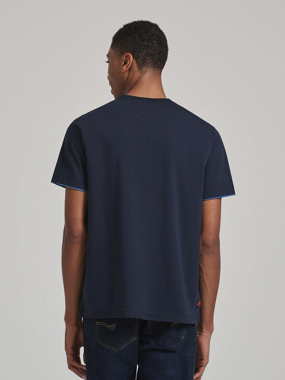 Beverly Hills Polo Club UK-CONTRAST POCKET PATCH T-SHIRT NAVY