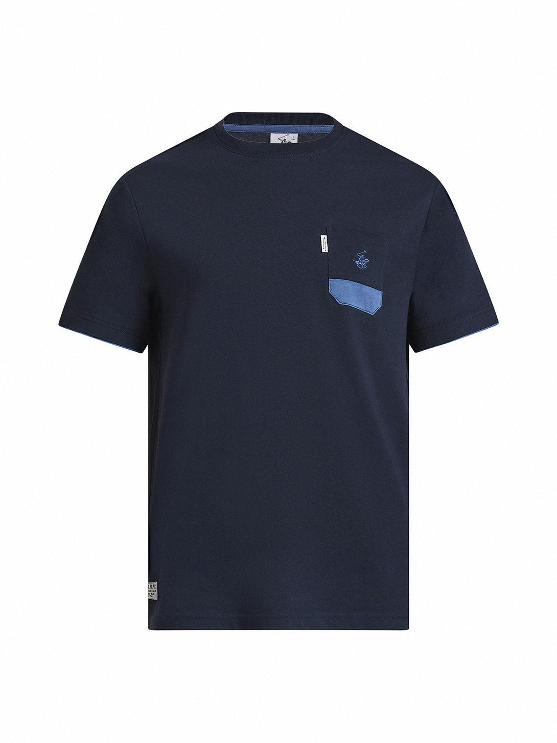 Beverly Hills Polo Club UK-CONTRAST POCKET PATCH T-SHIRT NAVY