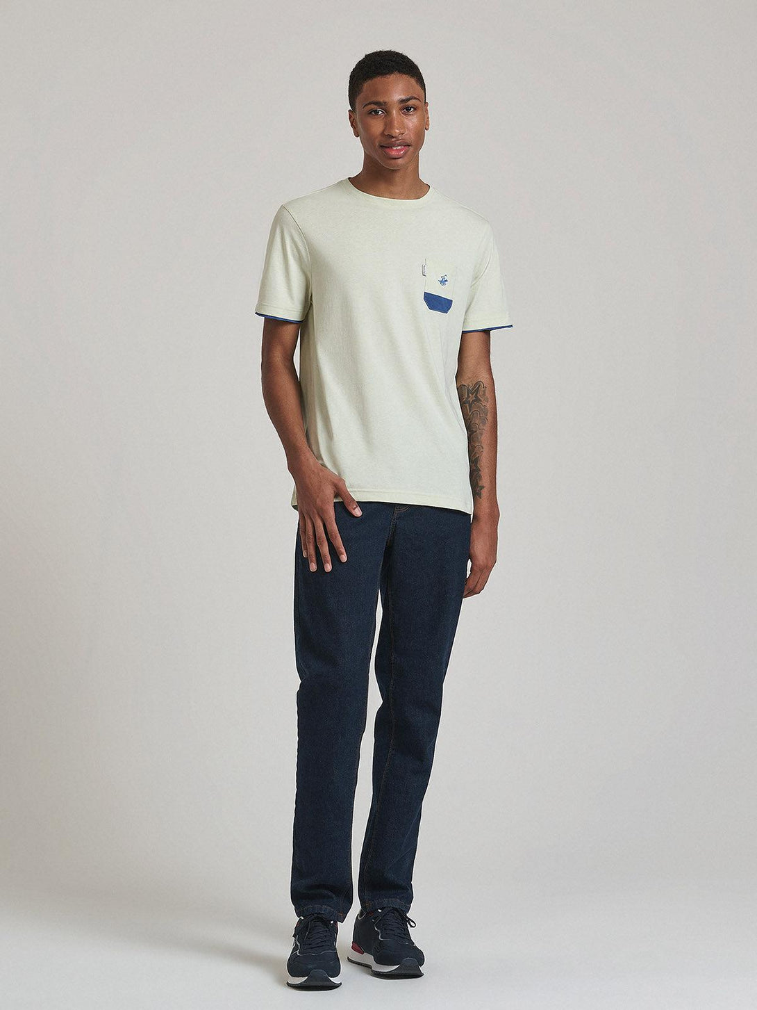 Beverly Hills Polo Club UK-CONTRAST POCKET PATCH T-SHIRT OFF WHITE