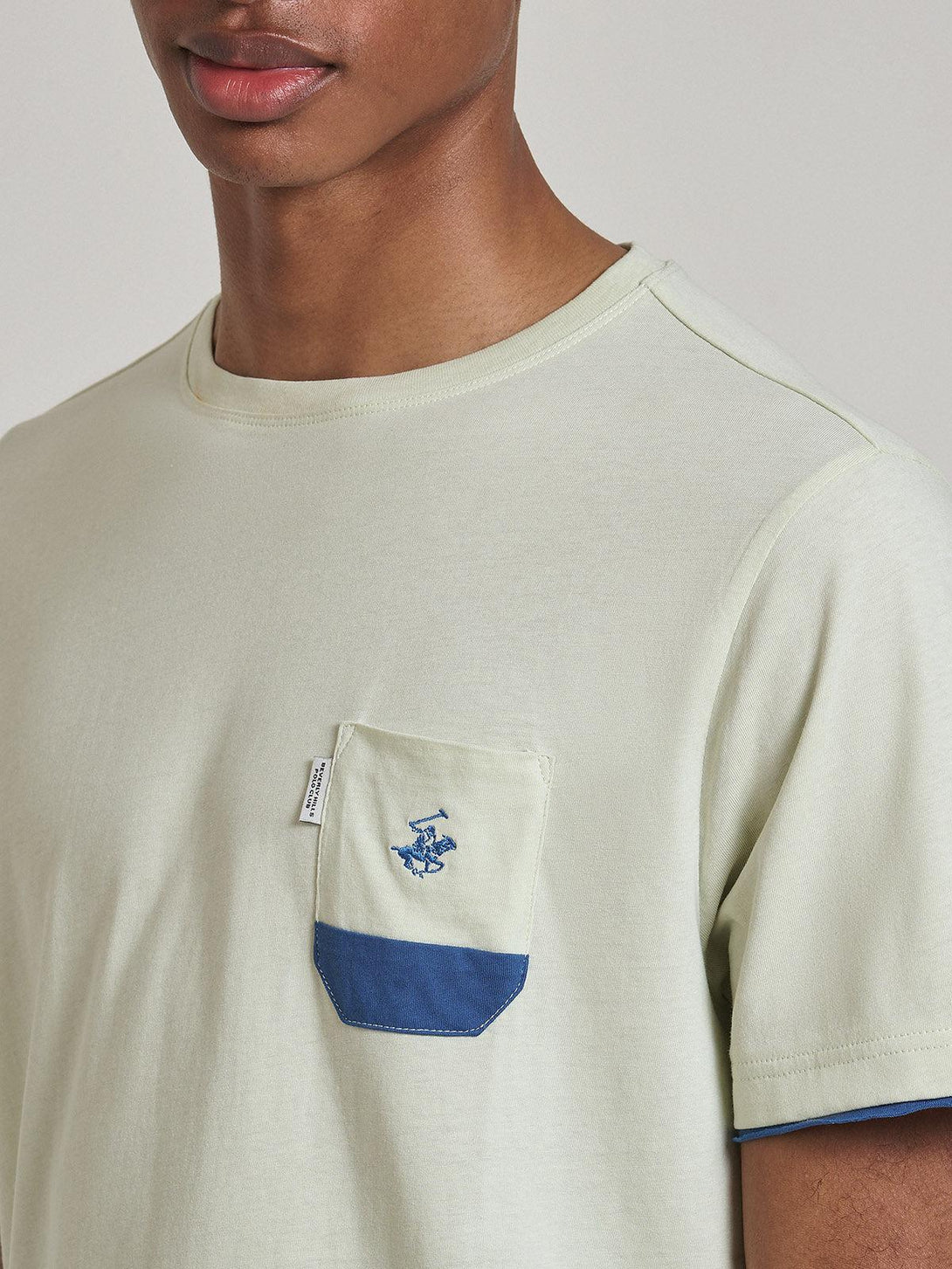 Beverly Hills Polo Club UK-CONTRAST POCKET PATCH T-SHIRT OFF WHITE