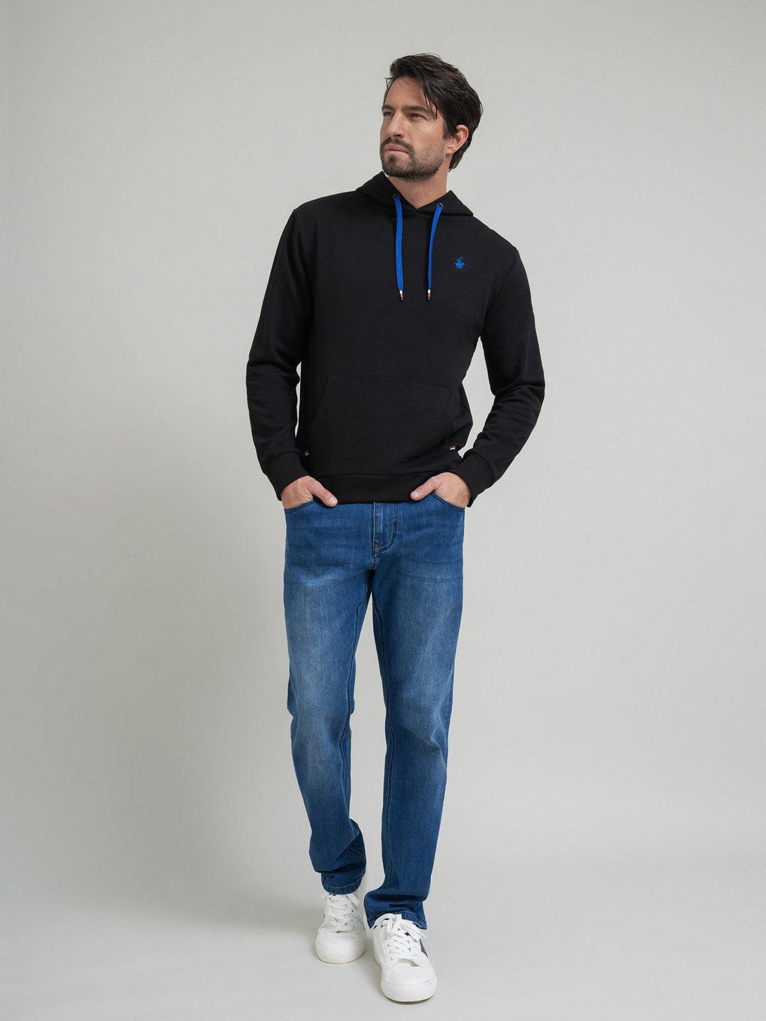 Beverly Hills Polo Club UK-CONTRAST POLO PONY HOODIE BLACK