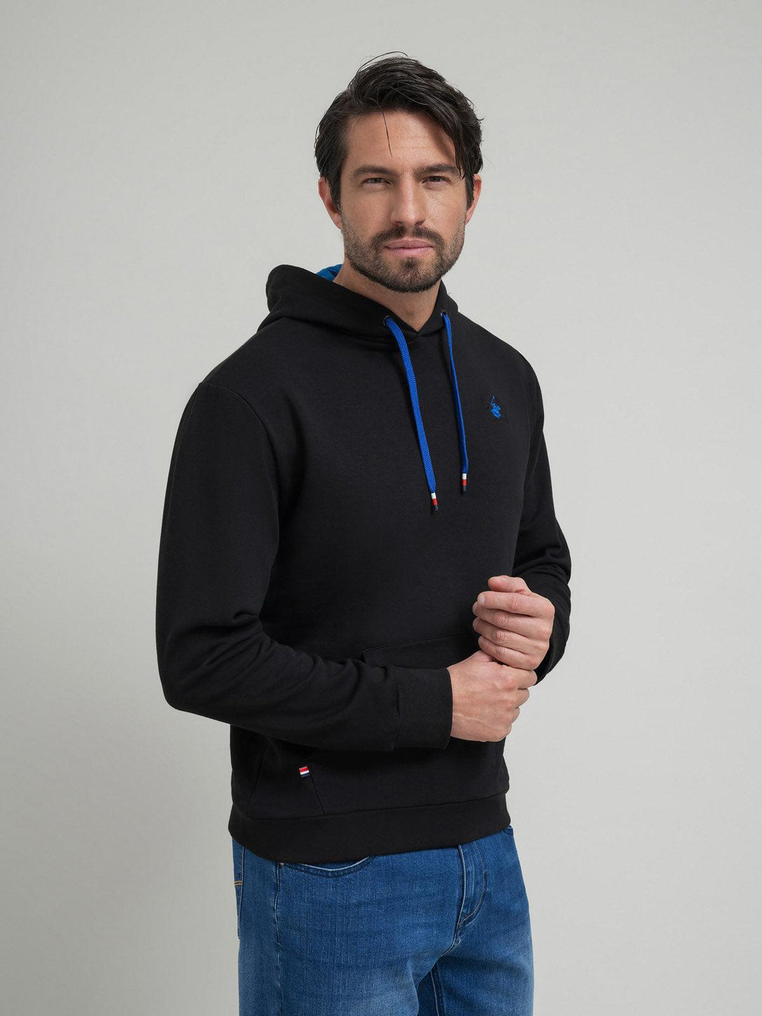 Beverly Hills Polo Club UK-CONTRAST POLO PONY HOODIE BLACK