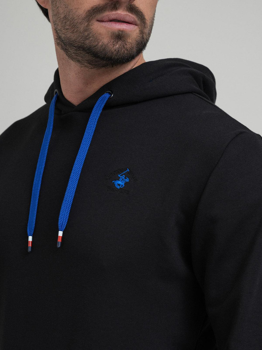 Beverly Hills Polo Club UK-CONTRAST POLO PONY HOODIE BLACK