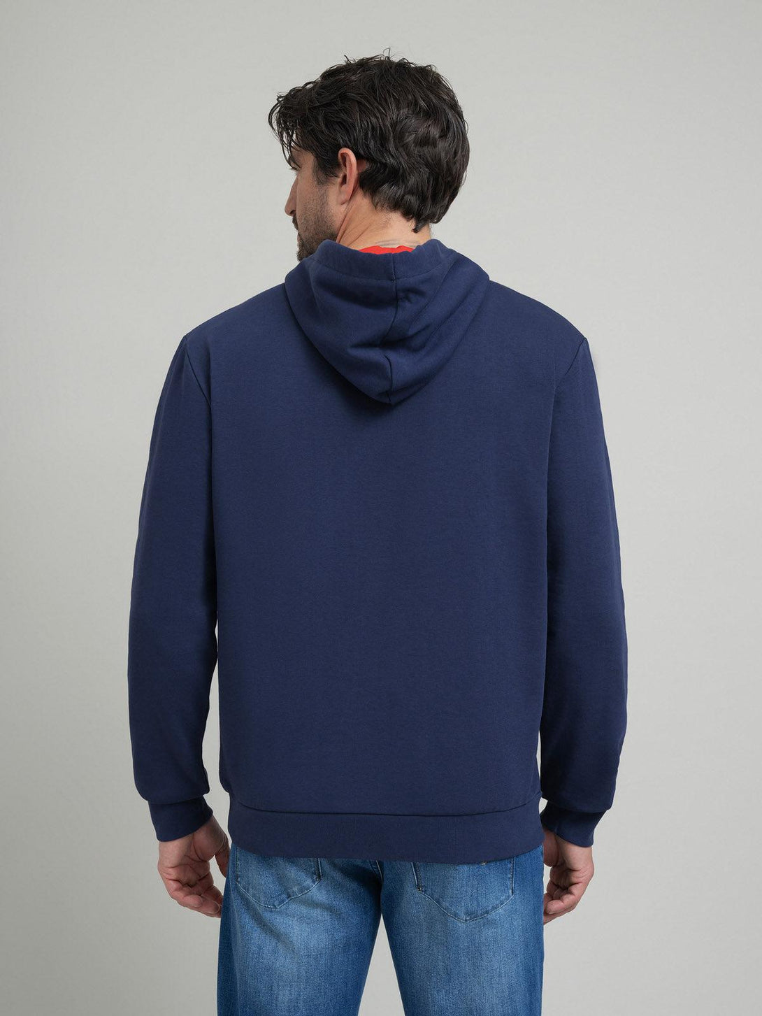 Beverly Hills Polo Club UK-CONTRAST POLO PONY HOODIE NAVY