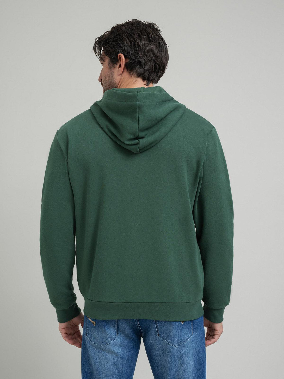 Beverly Hills Polo Club UK-CONTRAST POLO PONY ZIP HOODIE WOOD GREEN