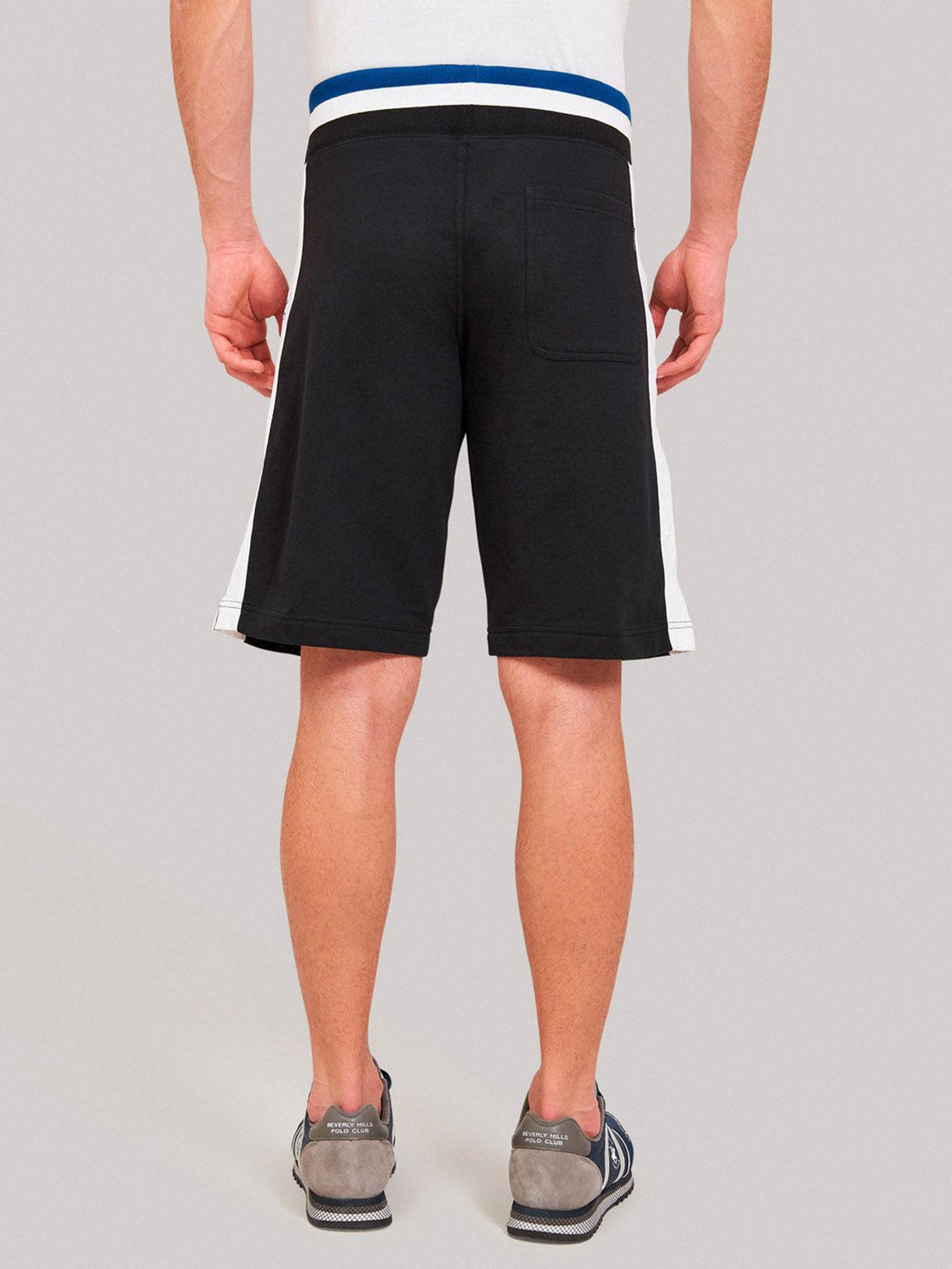 Beverly Hills Polo Club UK-CONTRAST STRIPE FLEECE SHORTS BLACK