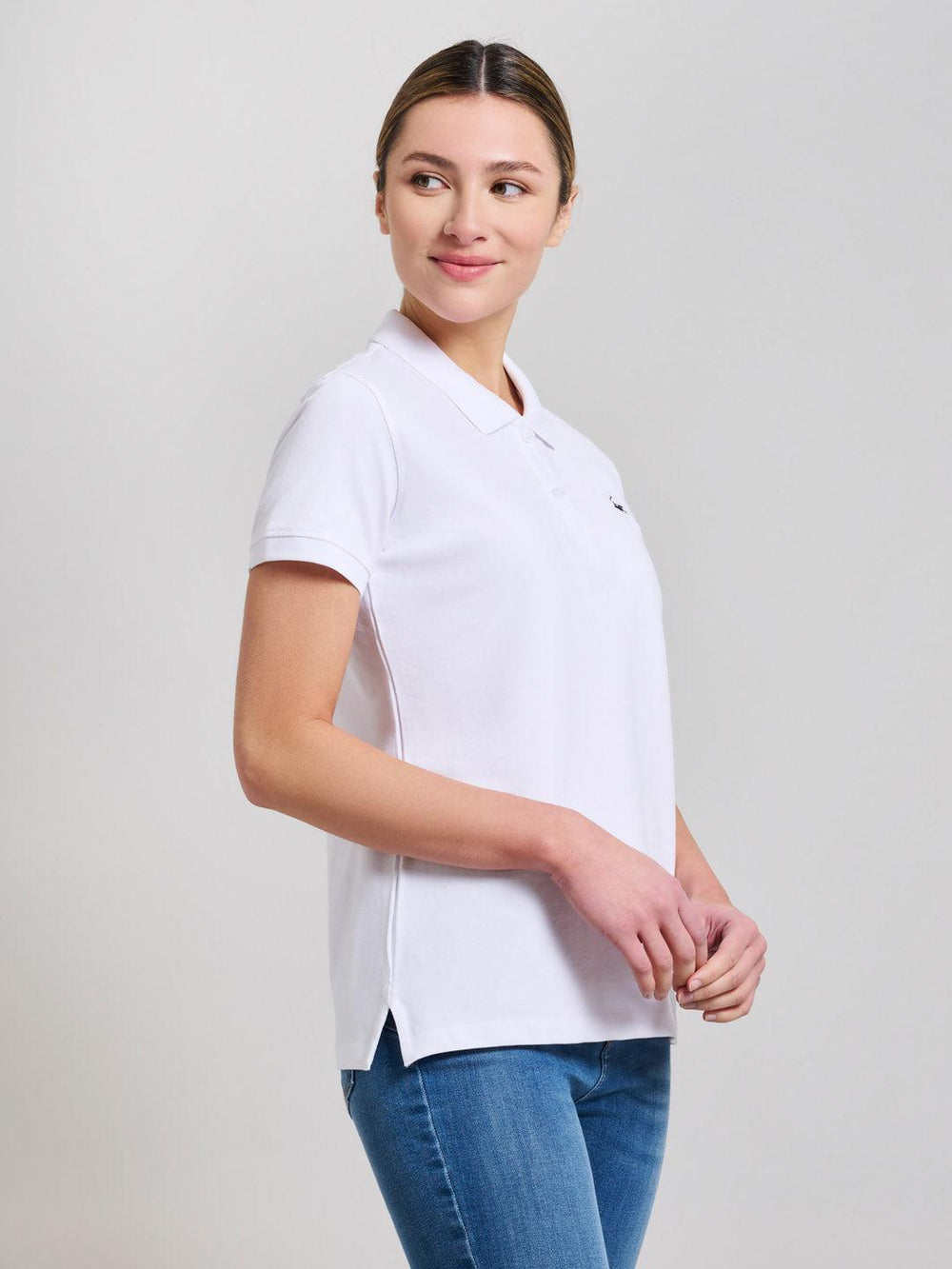 Beverly Hills Polo Club UK-COTTON PIQUE POLO SHIRT GHOST WHITE