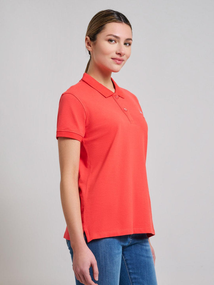 Beverly Hills Polo Club UK-COTTON PIQUE POLO SHIRT SUNSHINE PEACH