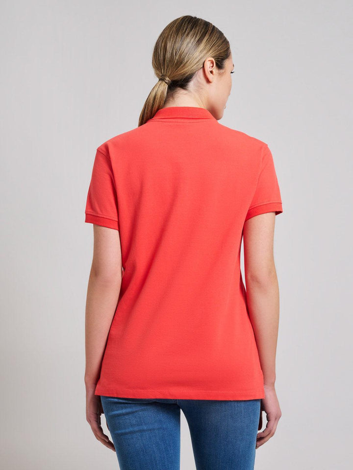 Beverly Hills Polo Club UK-COTTON PIQUE POLO SHIRT SUNSHINE PEACH