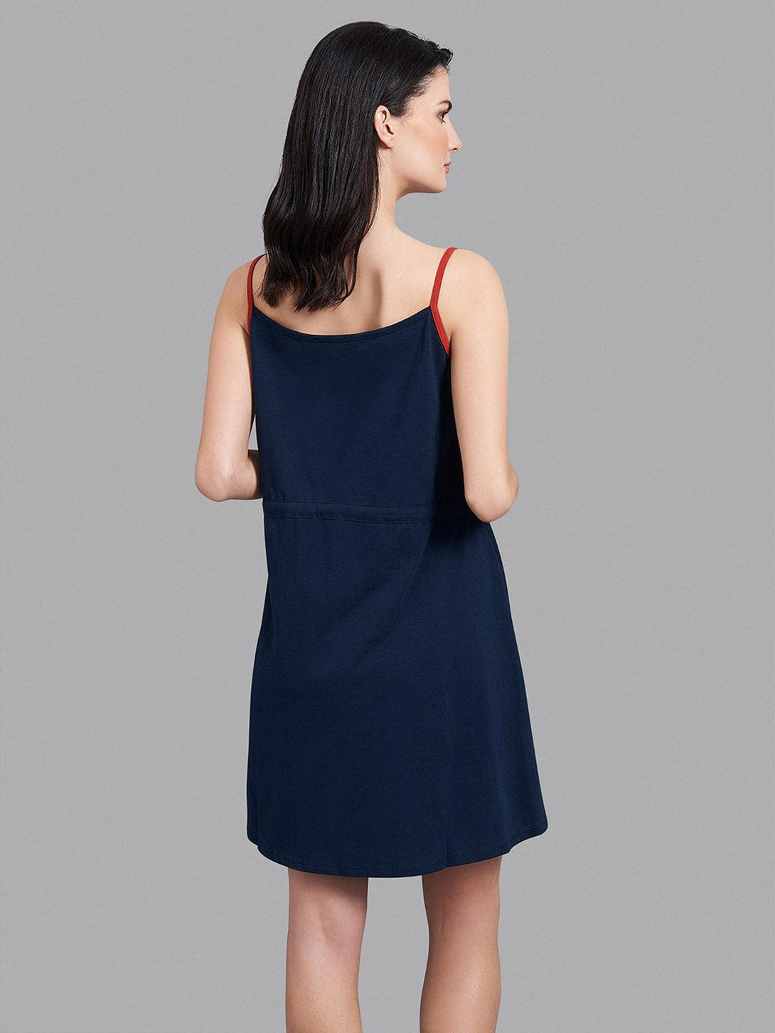 Beverly Hills Polo Club UK-DRAWSTRING WAIST DRESS NAVY