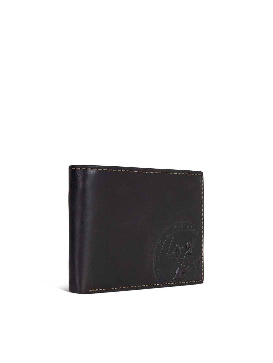 Beverly Hills Polo Club UK-EMBOSSED COIN POCKET BIFOLD WALLET DARK BROWN