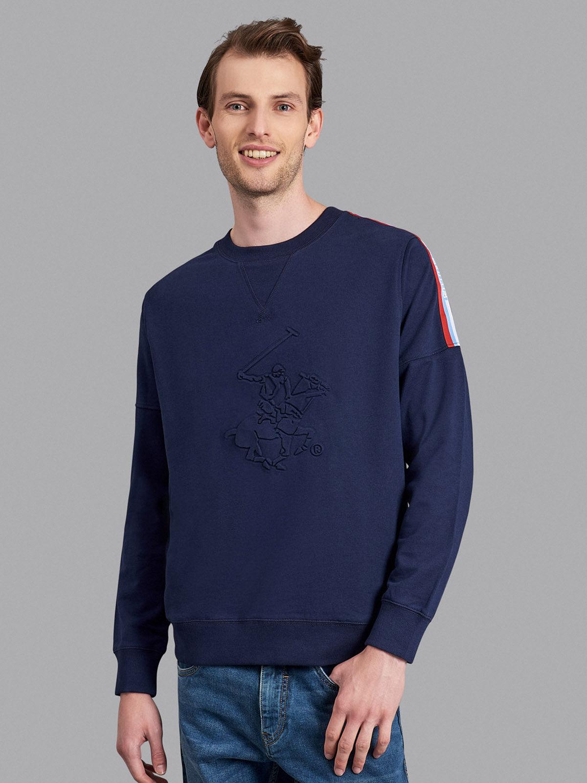 EMBOSSED LOGO SWEATSHIRT TRUE NAVY – BEVERLY HILLS POLO CLUB