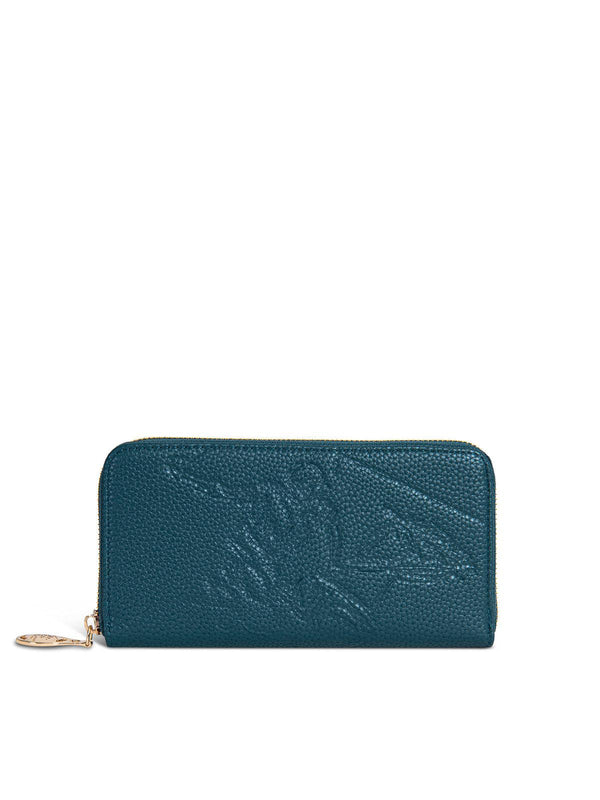 Beverly Hills Polo Club UK-EMBOSSED POLO PONY WALLET TEAL