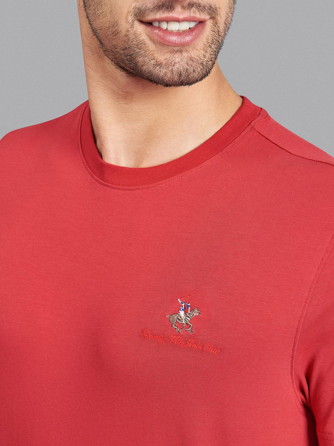 Beverly Hills Polo Club UK-ESSENTIAL FULL COLOUR SIGNATURE T-SHIRT AA RED