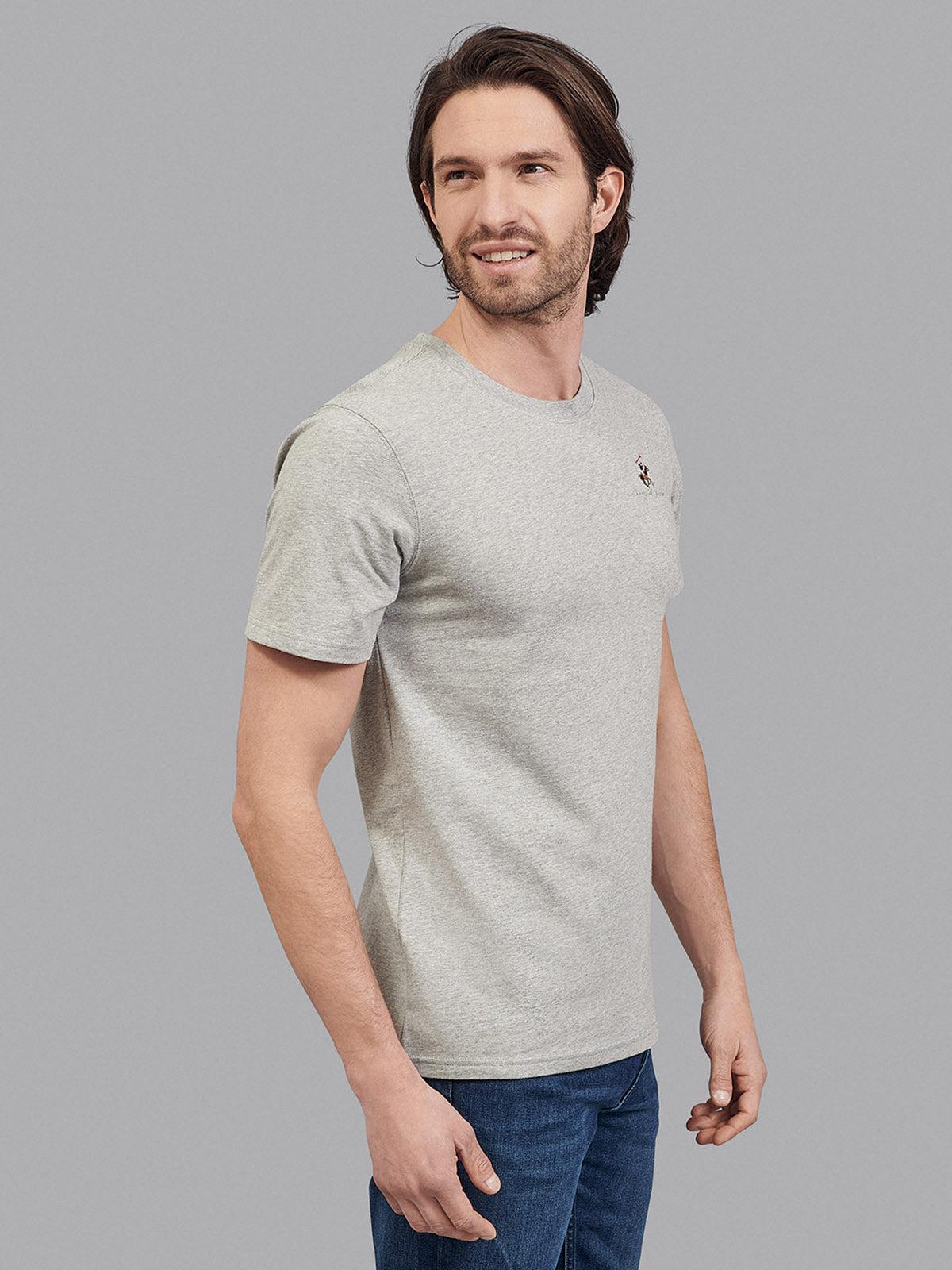 ESSENTIAL FULL COLOUR SIGNATURE T SHIRT HEATHER GREY BEVERLY HILLS POLO CLUB