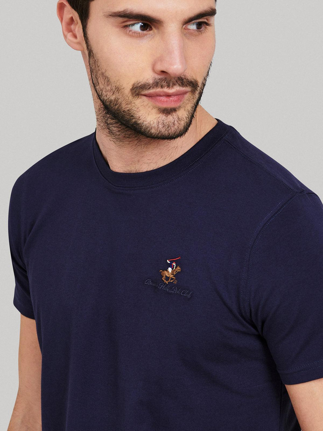 Beverly Hills Polo Club UK-ESSENTIAL FULL COLOUR SIGNATURE T-SHIRT TRUE NAVY