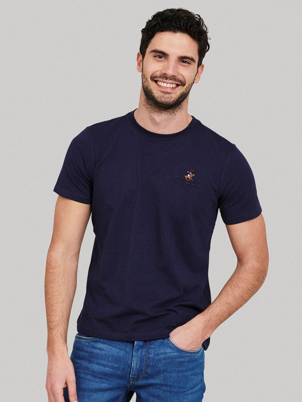 Beverly Hills Polo Club UK-ESSENTIAL FULL COLOUR SIGNATURE T-SHIRT TRUE NAVY