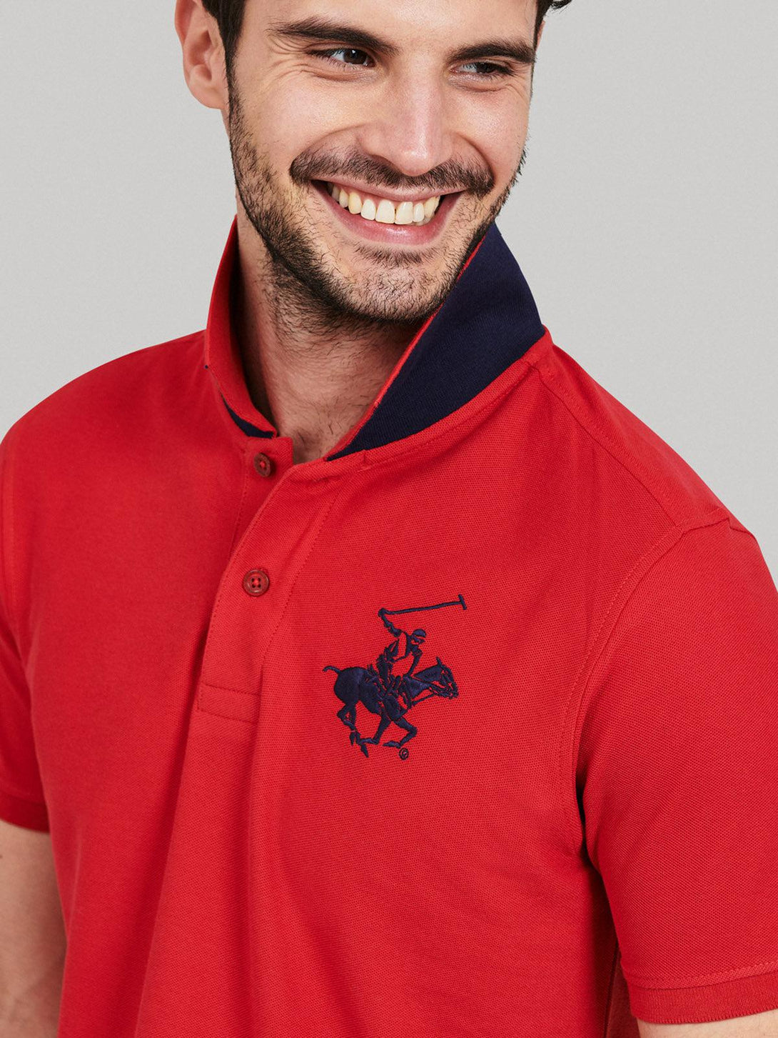 Beverly Hills Polo Club UK-ESSENTIAL LARGE PONY POLO SHIRT AA RED