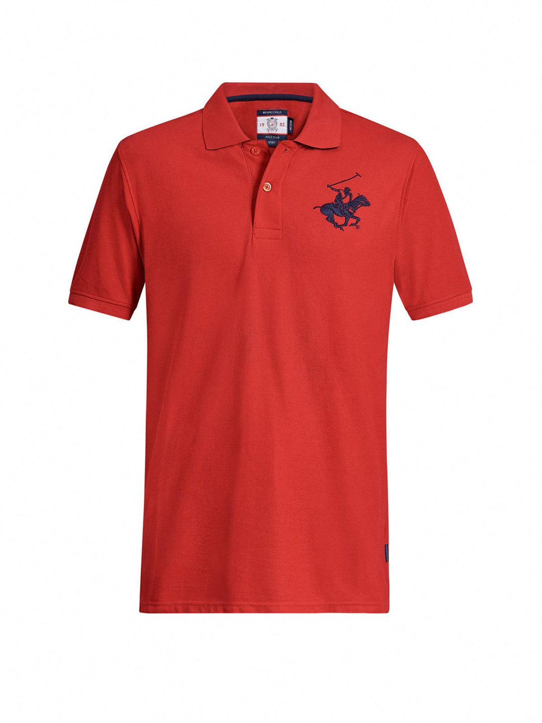 Beverly Hills Polo Club UK-ESSENTIAL LARGE PONY POLO SHIRT AA RED