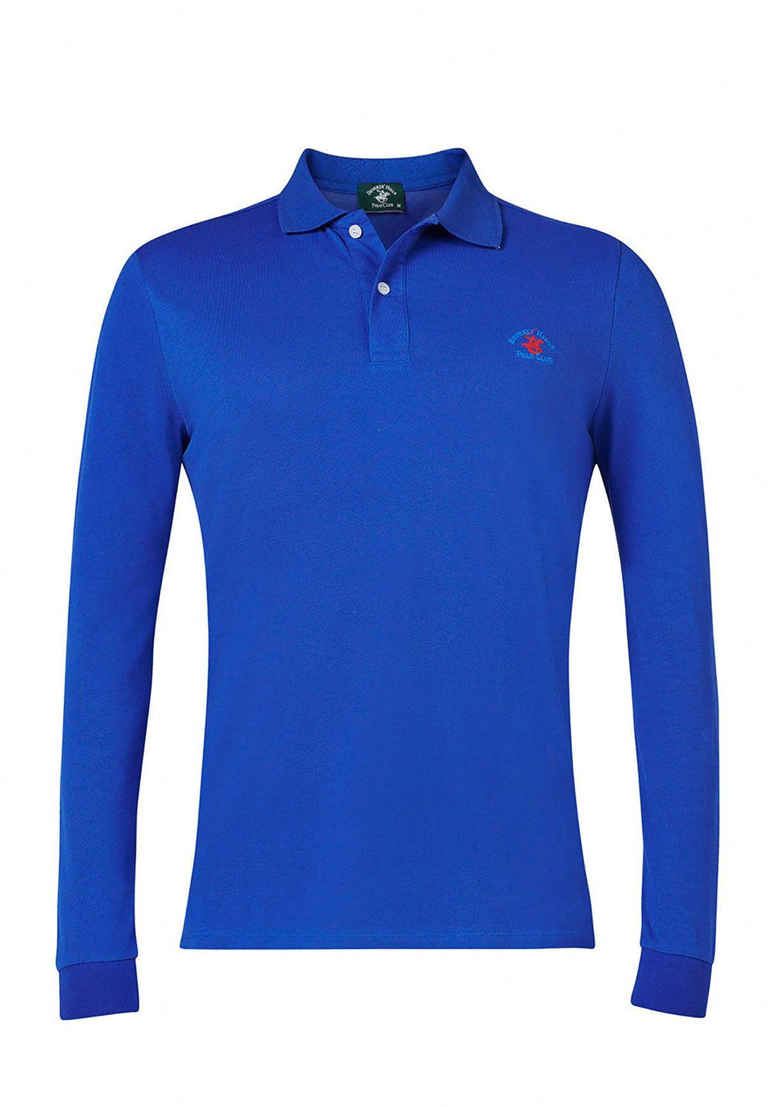 Beverly Hills Polo Club UK-ESSENTIAL POLO PONY LS POLO SHIRT ROYAL BLUE