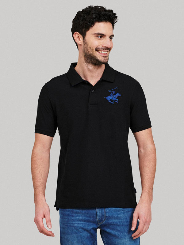 Beverly Hills Polo Club UK-ESSENTIAL POLO PONY POLO SHIRT BLACK