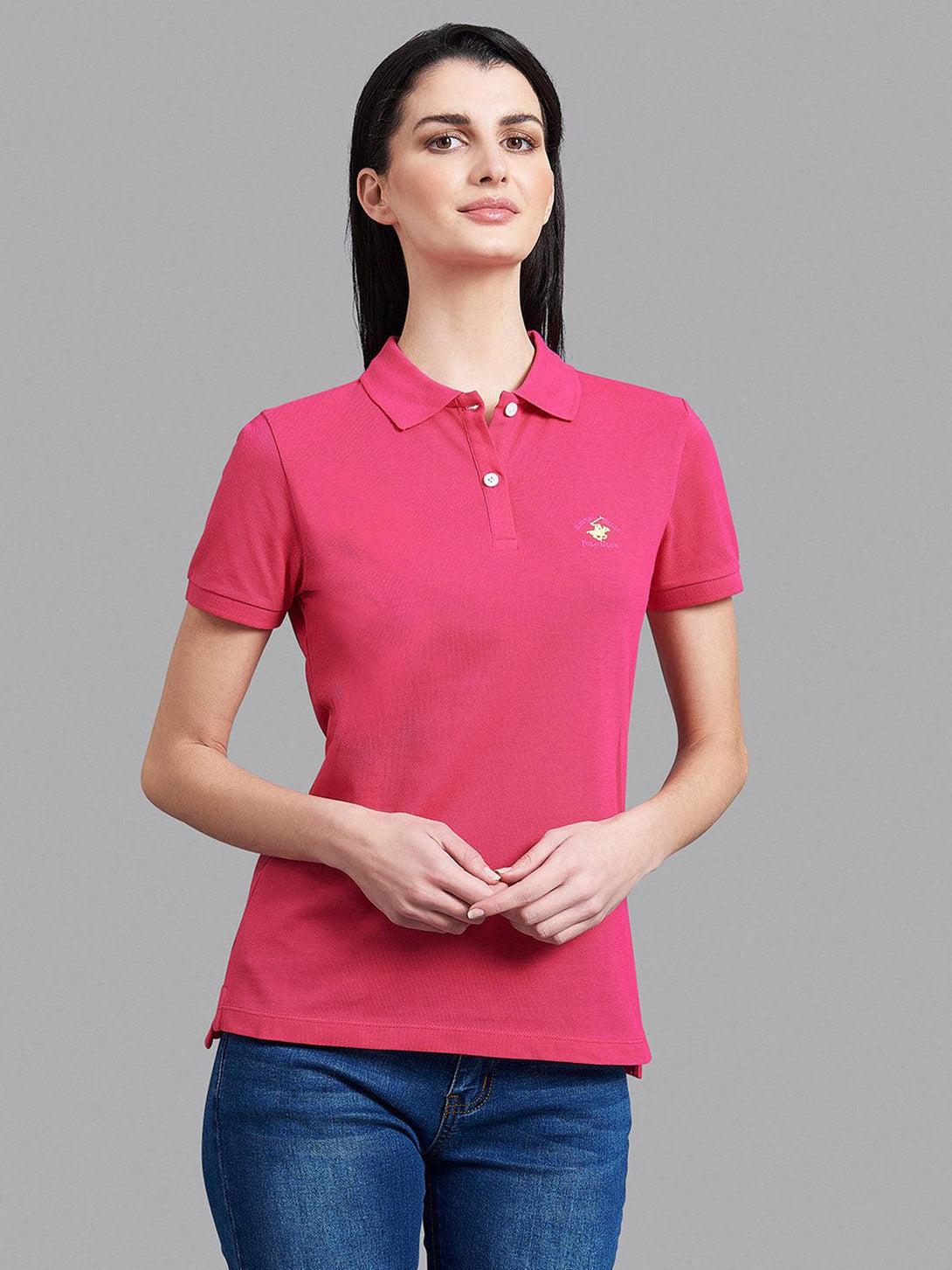 Beverly Hills Polo Club UK-ESSENTIAL POLO PONY POLO SHIRT FUCHSIA