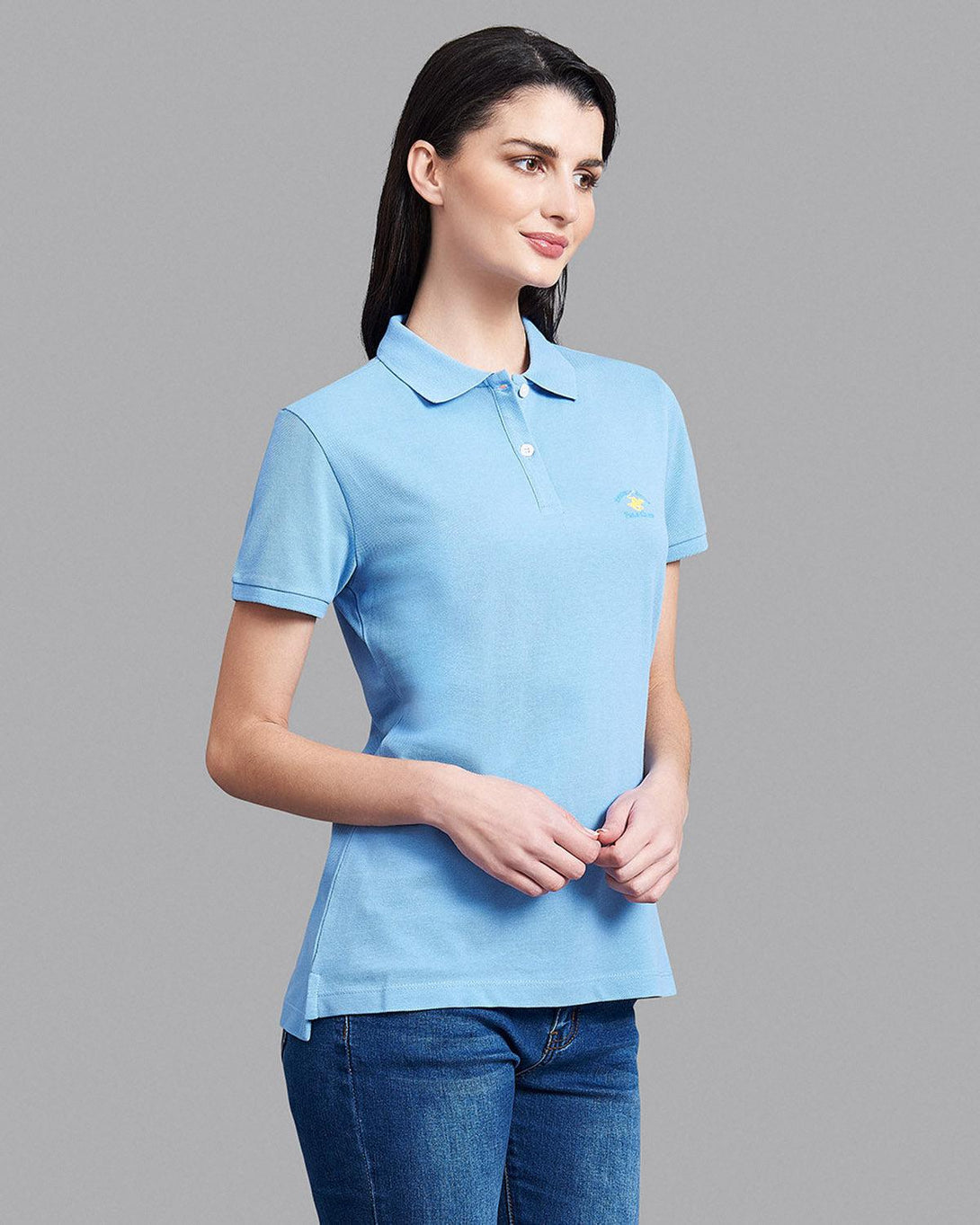 Beverly Hills Polo Club UK-ESSENTIAL POLO PONY POLO SHIRT LIGHT BLUE