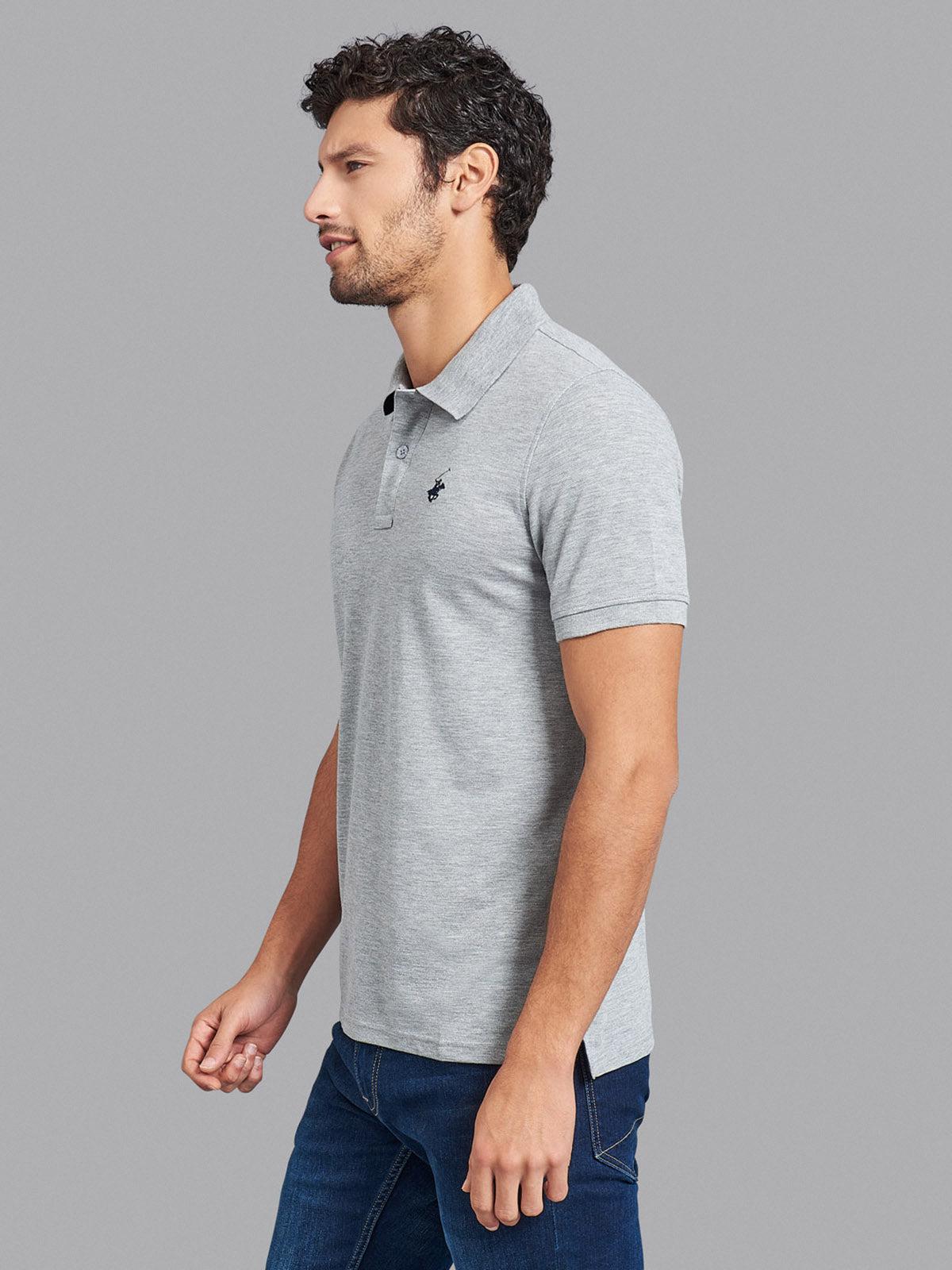 ESSENTIAL POLO SHIRT HEATHER GREY BEVERLY HILLS POLO CLUB