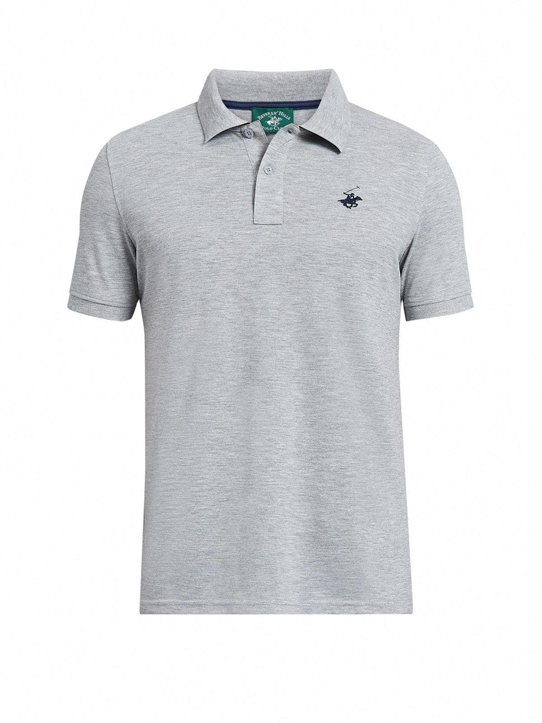 Beverly Hills Polo Club UK-ESSENTIAL POLO SHIRT HEATHER GREY