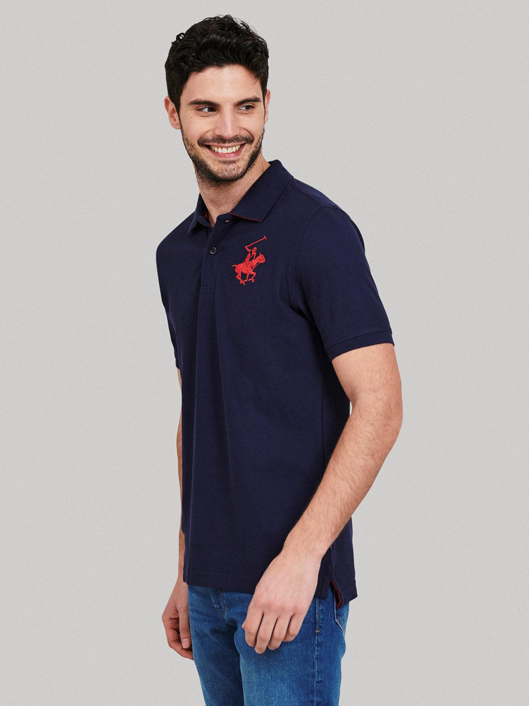 Beverly Hills Polo Club UK-ESSENTIAL POLO SHIRT TRUE NAVY