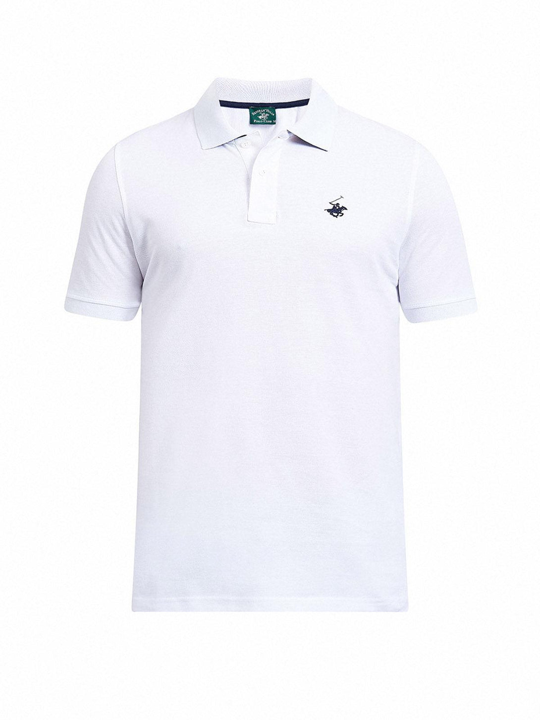 Beverly Hills Polo Club UK-ESSENTIAL PONY POLO SHIRT WHITE