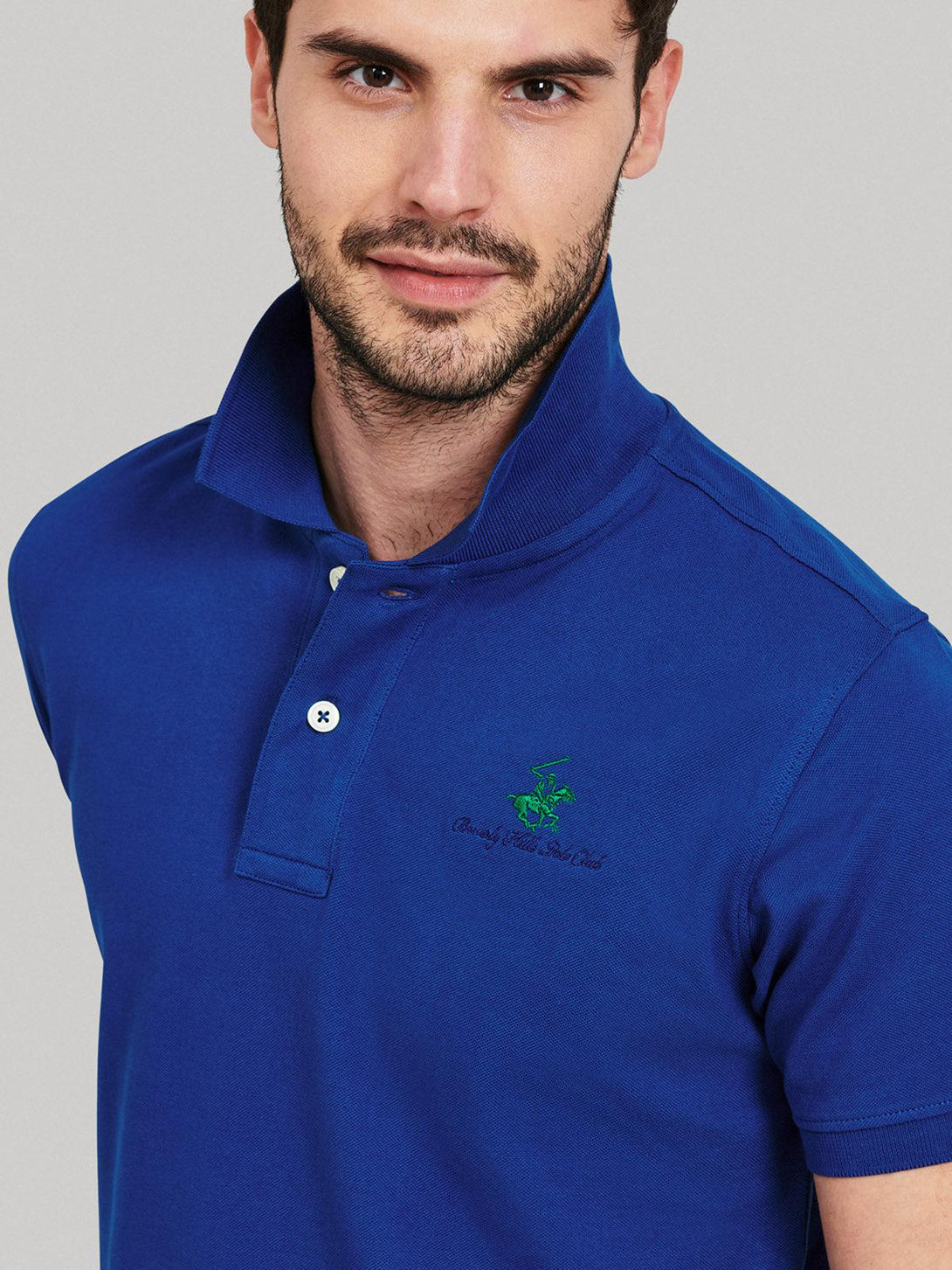 Beverly Hills Polo Club UK-ESSENTIAL SIGNATURE POLO SHIRT BALTIC BLUE