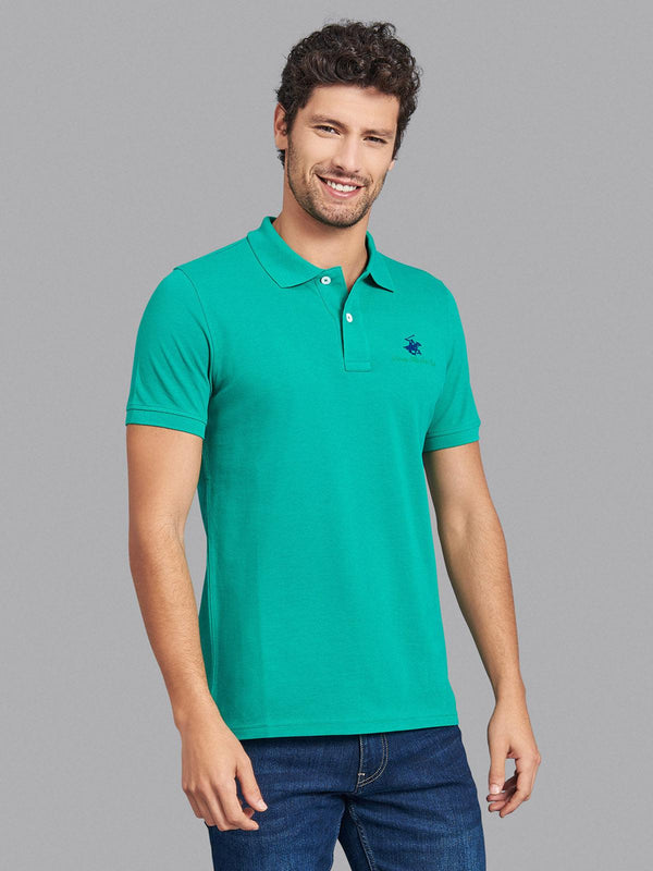 Beverly Hills Polo Club UK-ESSENTIAL SIGNATURE POLO SHIRT EMERALD