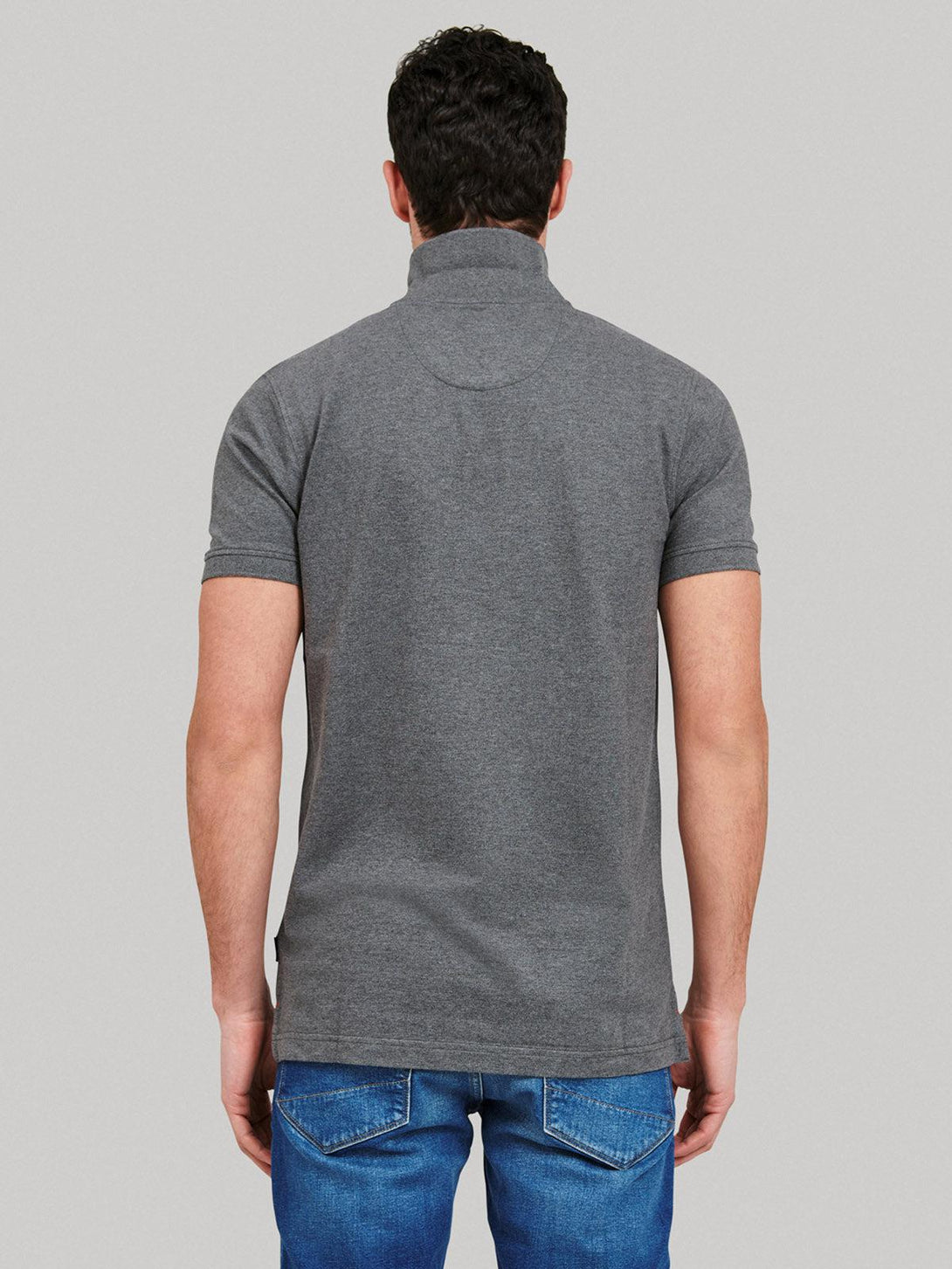 Beverly Hills Polo Club UK-ESSENTIAL SIGNATURE POLO SHIRT HEATHER CHARCOAL