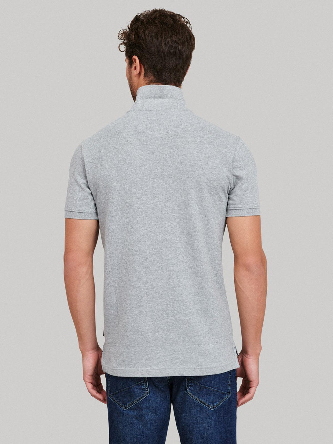 Beverly Hills Polo Club UK-ESSENTIAL SIGNATURE POLO SHIRT HEATHER GREY