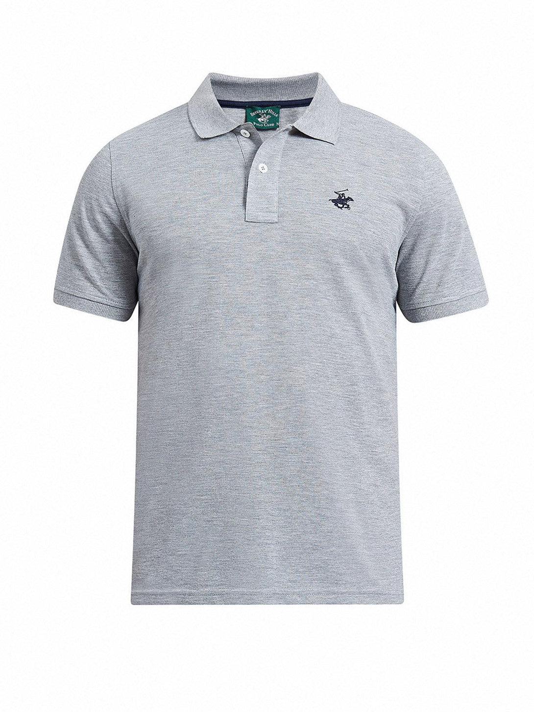 Beverly Hills Polo Club UK-ESSENTIAL SIGNATURE POLO SHIRT HEATHER GREY