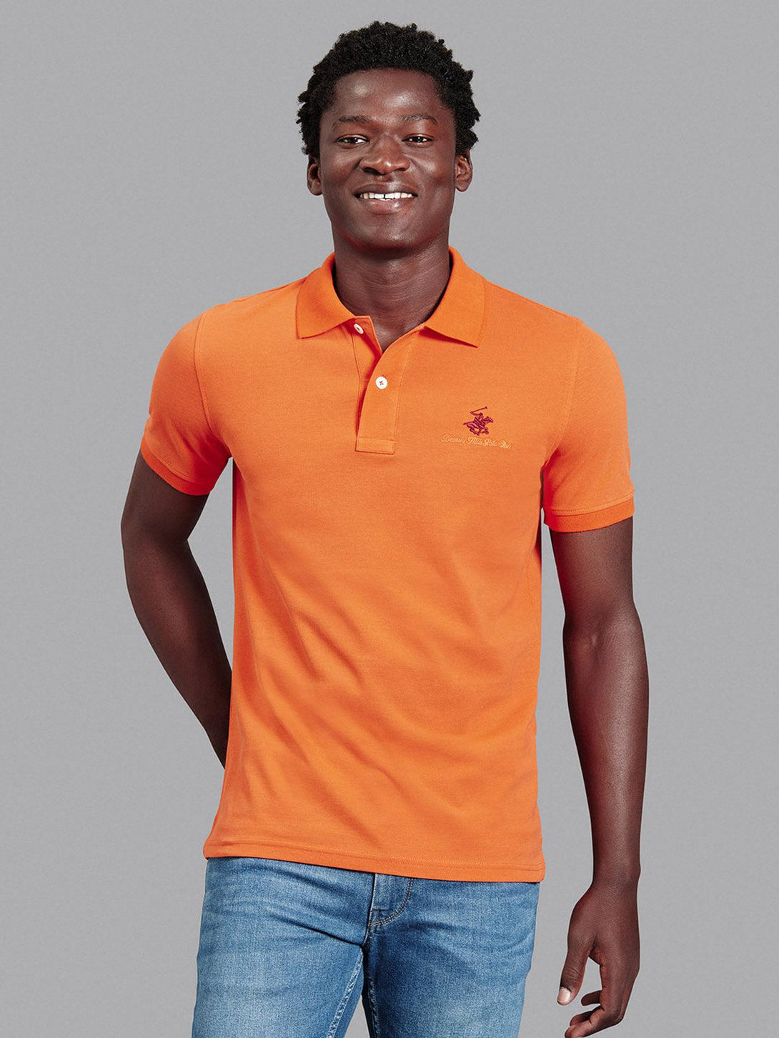 Beverly Hills Polo Club UK-ESSENTIAL SIGNATURE POLO SHIRT ORANGE