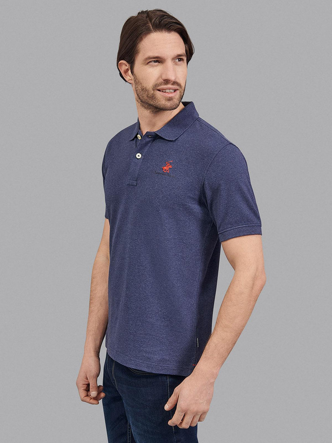 Beverly Hills Polo Club UK-ESSENTIAL SIGNATURE POLO SHIRT TRUE NAVY