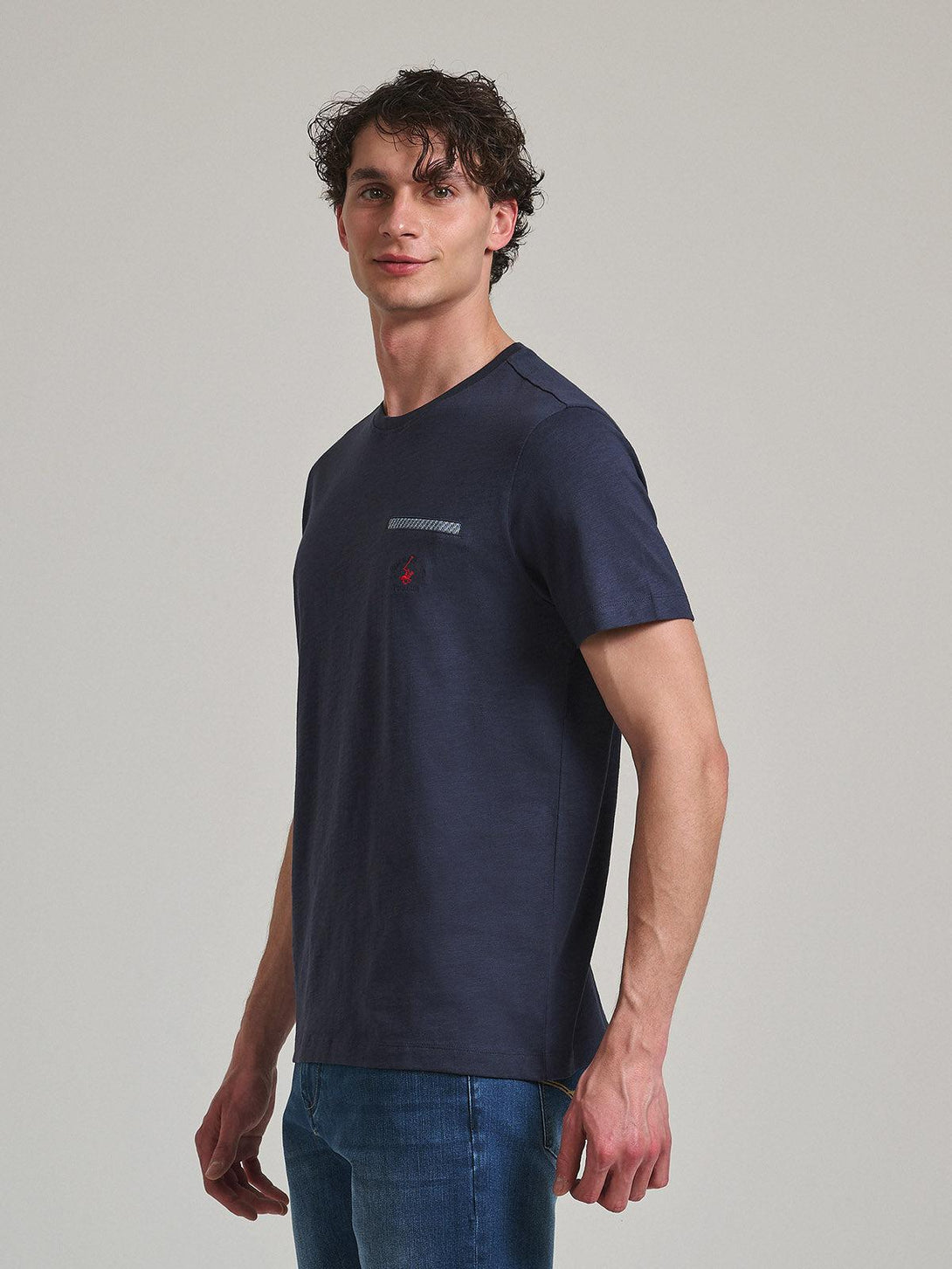 Beverly Hills Polo Club UK-FALSE POCKET T-SHIRT NAVY