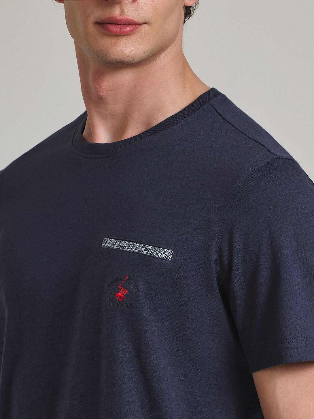 Beverly Hills Polo Club UK-FALSE POCKET T-SHIRT NAVY