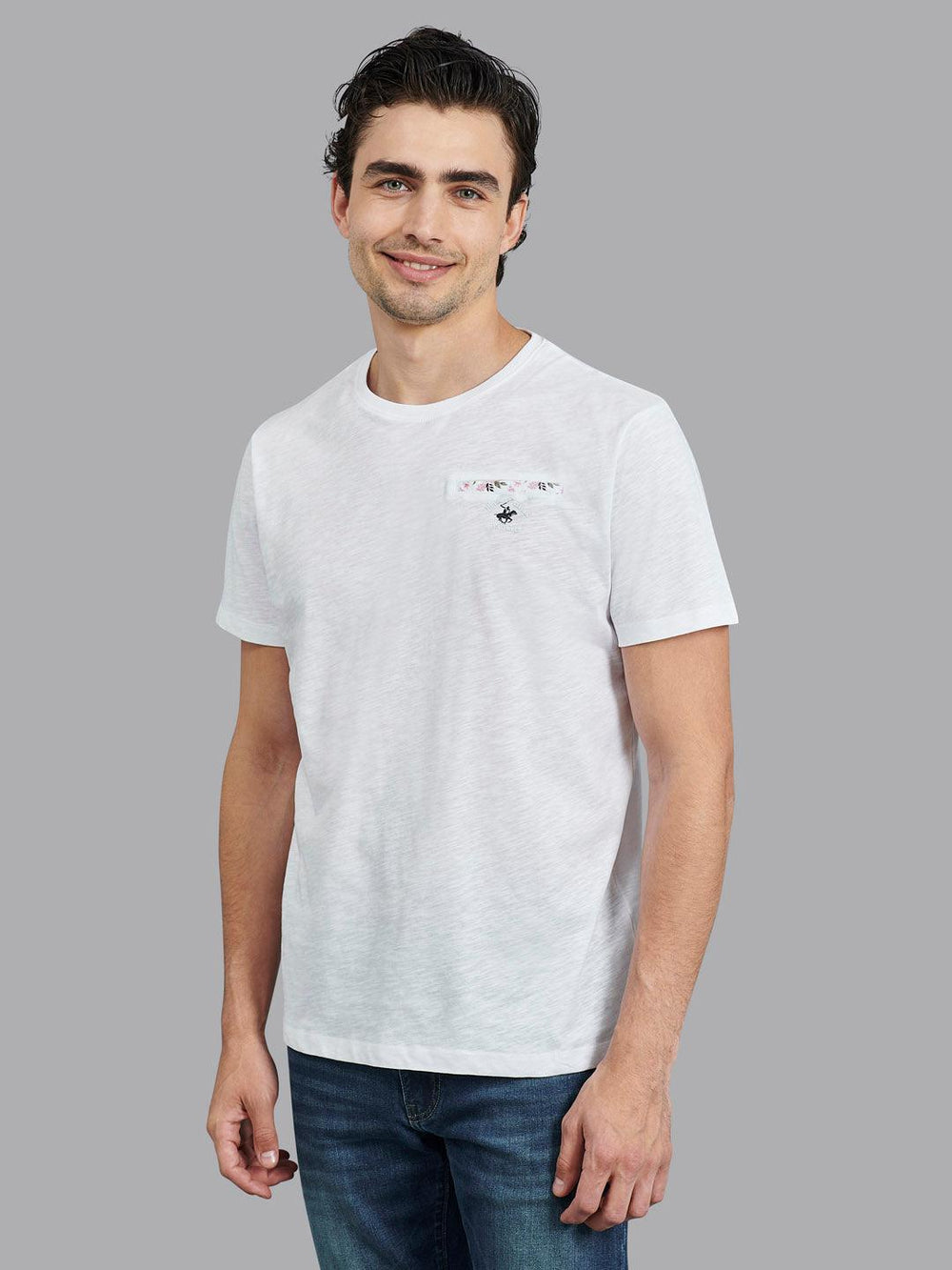 T-shirt MADSON Viscose Blanc - Poche Poitrine, Taille L, Made In Italy